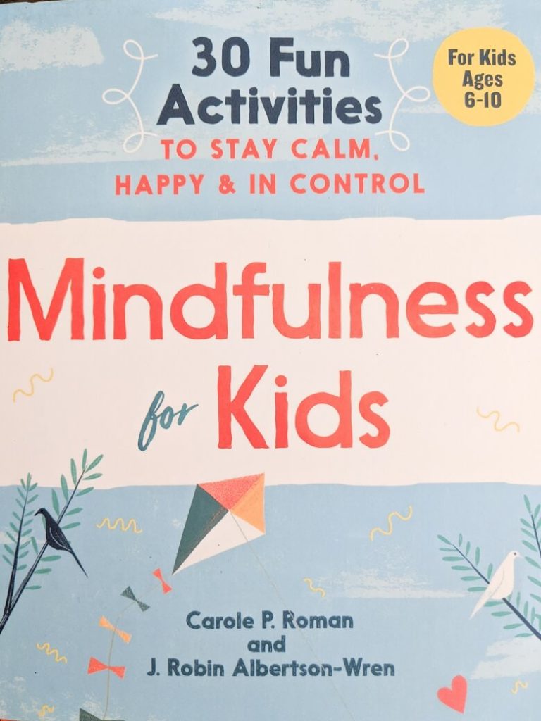 An image of a book of 30 mindfulness activities for kids